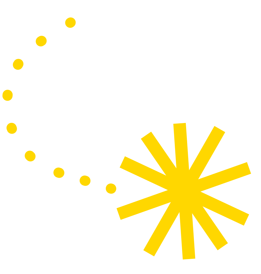 Dots with an asterics at the end - all yellow