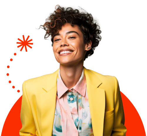 Person wearing a yellow blazer